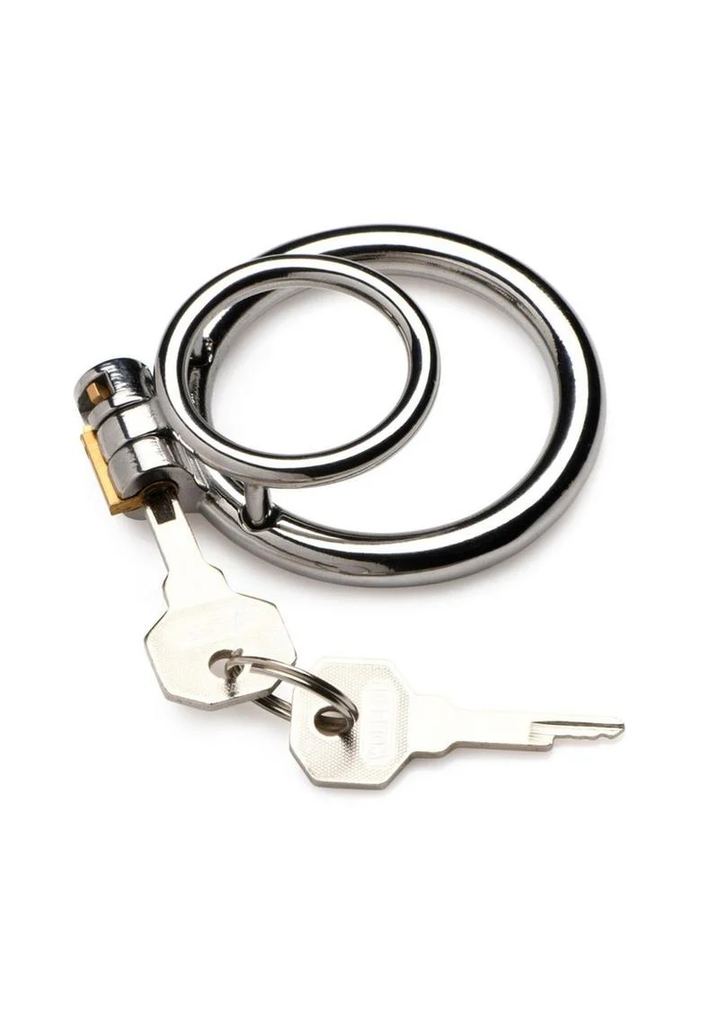 Master Series Locked Cock Stainless Steel Locking Cock and Ball Ring - Image 3