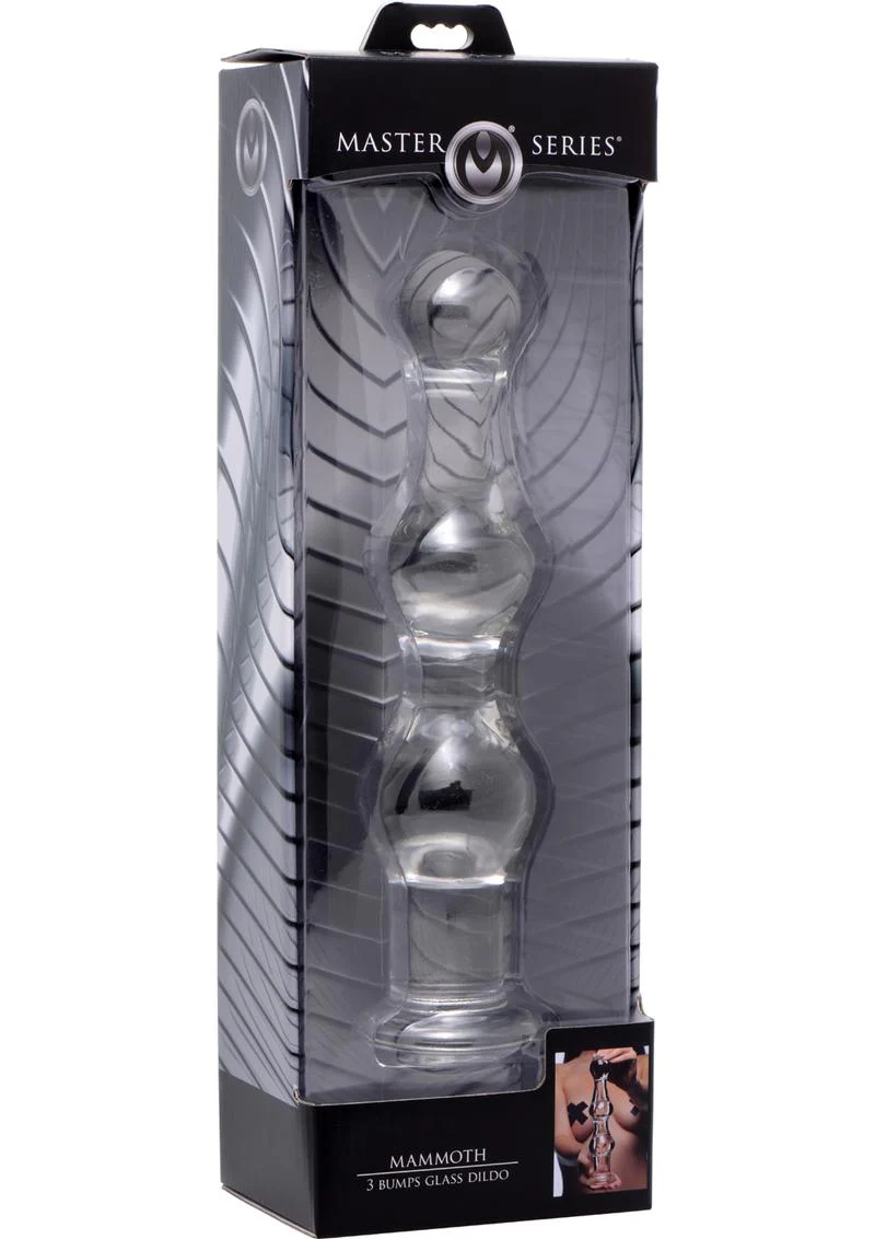 Master Series Mammoth 3 Bumps Advanced Stimulation Glass Dildo - Image 4