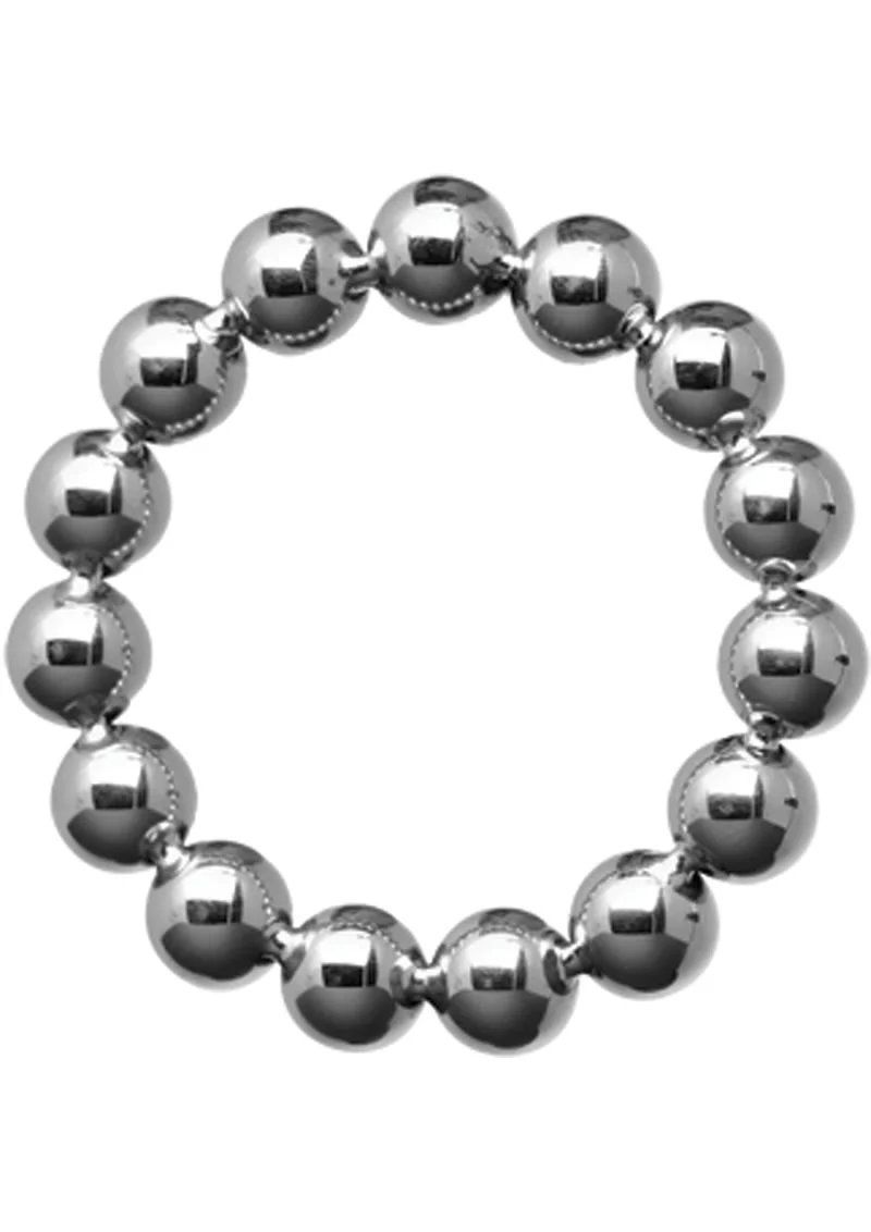 Master Series Meridian Stainless Steel Beaded Cock Ring - Image 2