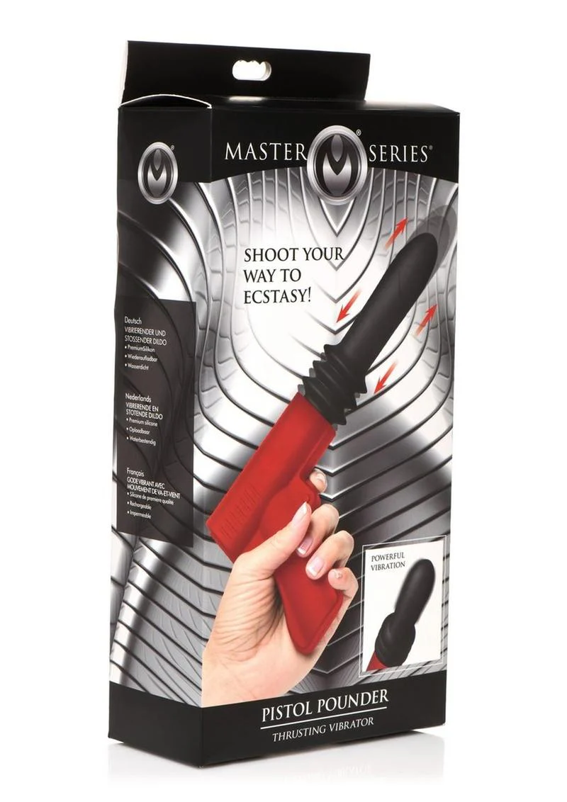 Master Series Pistol Pounder Thrusting & Vibrating Silicone Dildo - Image 3