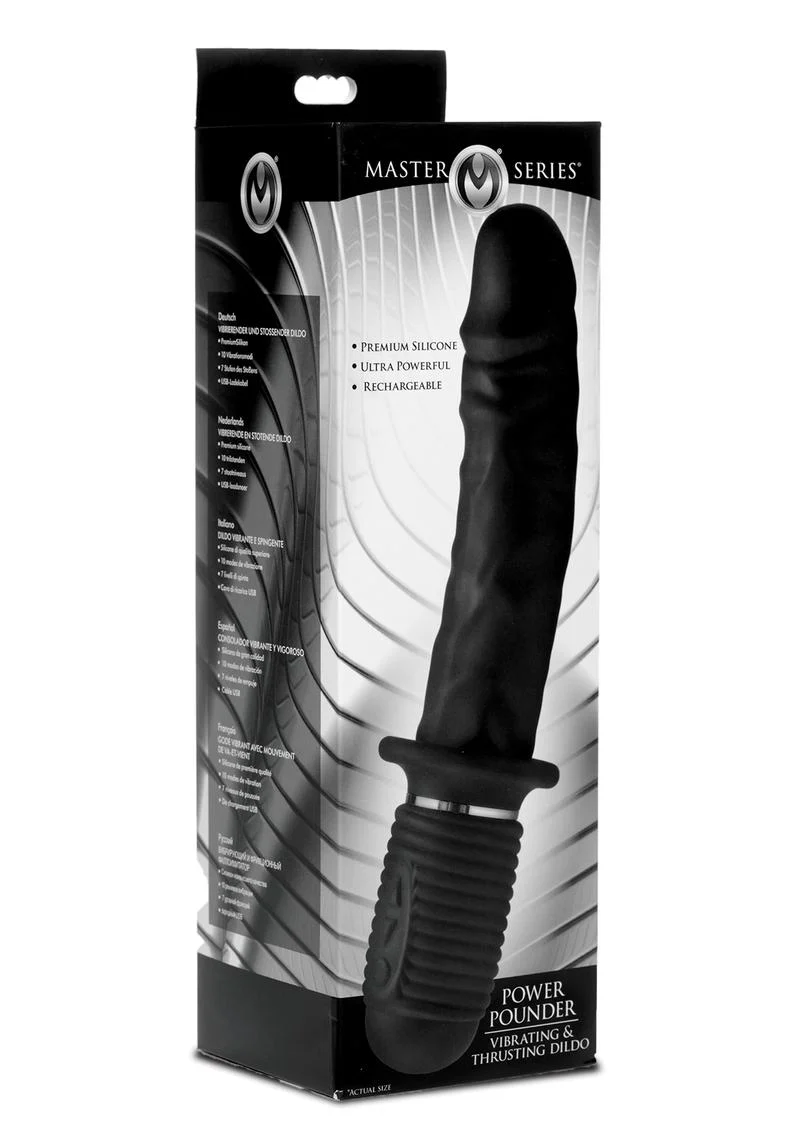 Master Series Power Pounder Vibrating And Thrusting Silicone Dildo - Image 4