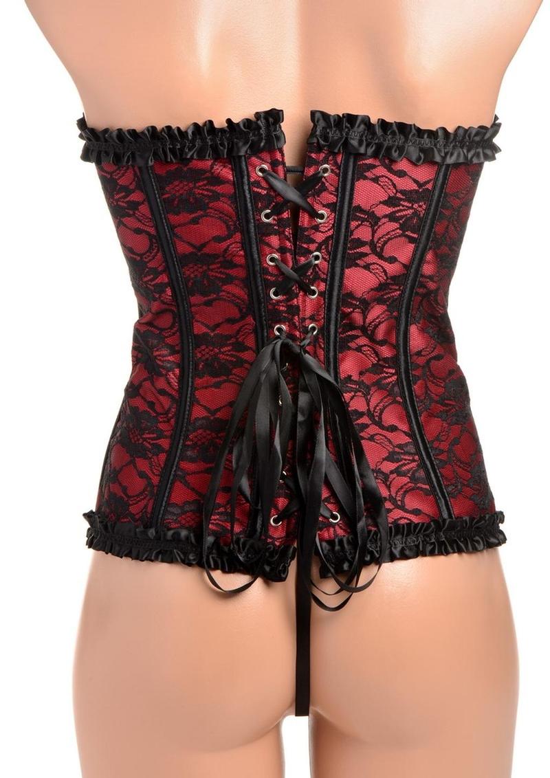 Master Series Scarlet Seduction Lace-Up Corset and Thong - Image 3