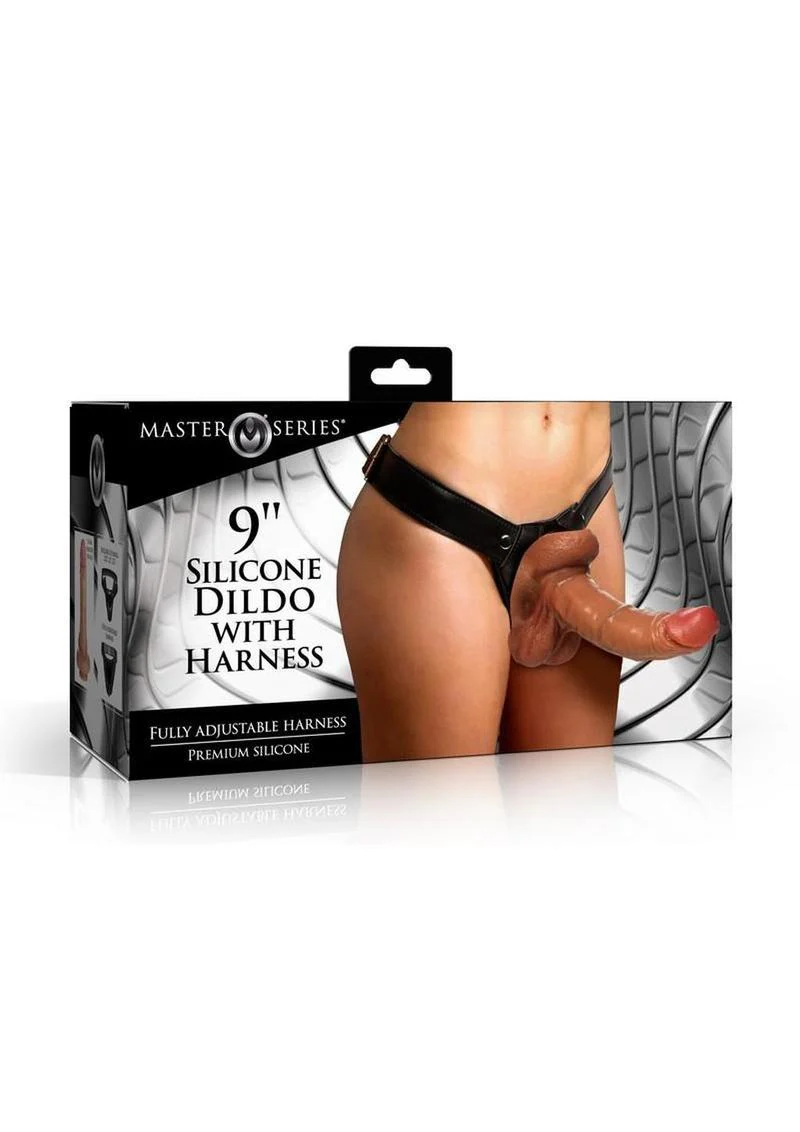 Master Series Silicone Dildo with Harness - Image 2