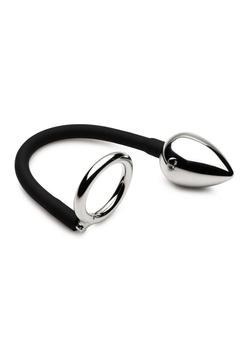 Master Series Tug + Plug Cock and Ball Ring with Anal Plug