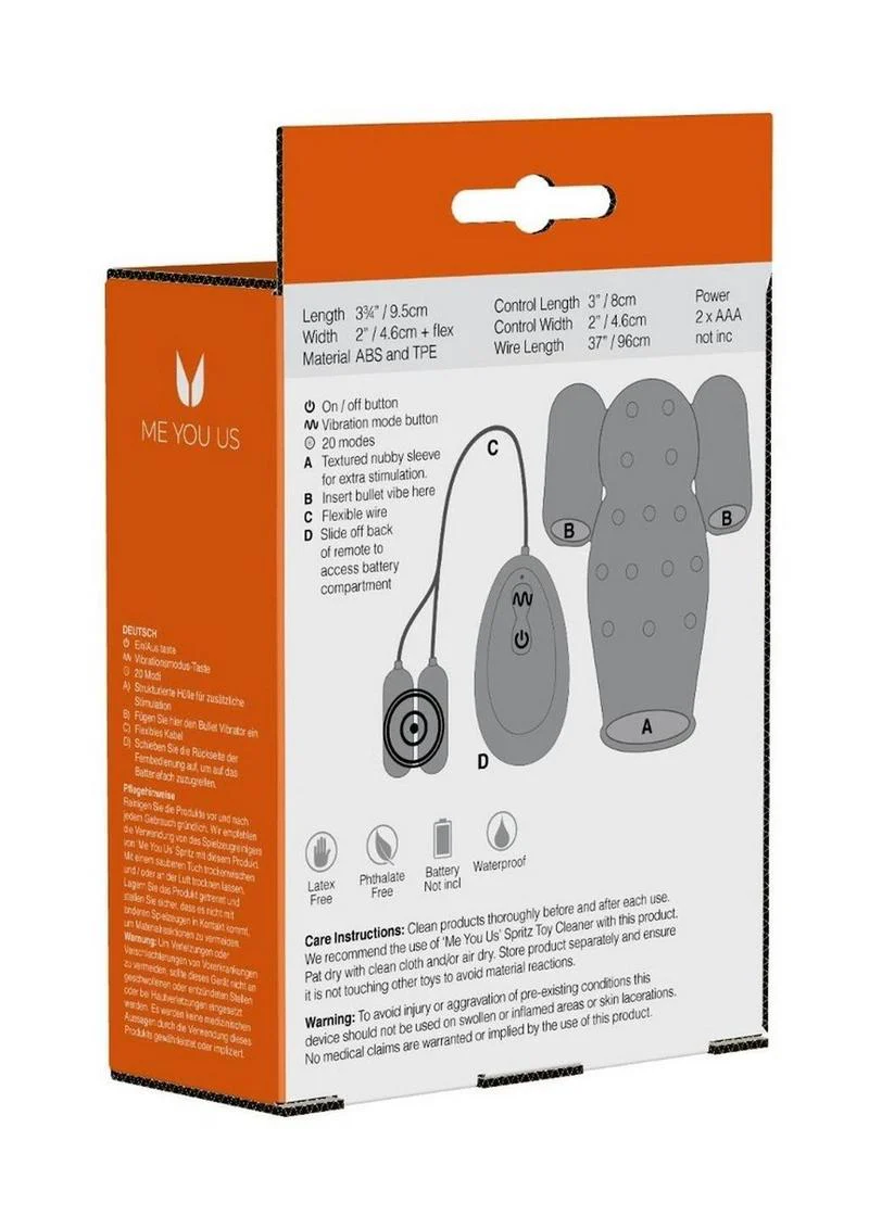 Me You Us Dual Power Waterproof Masturbation Sleeve – 20 Vibration - Image 2