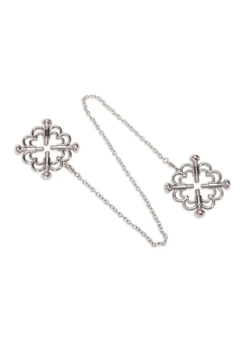 Me You Us Silver Flower Design Nipple Chain