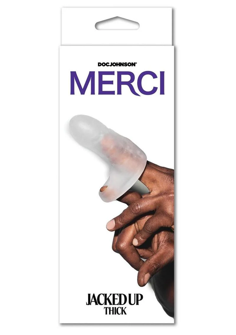 Merci Jacked Up Thick Frosted Silicone Finger Extender - Image 3