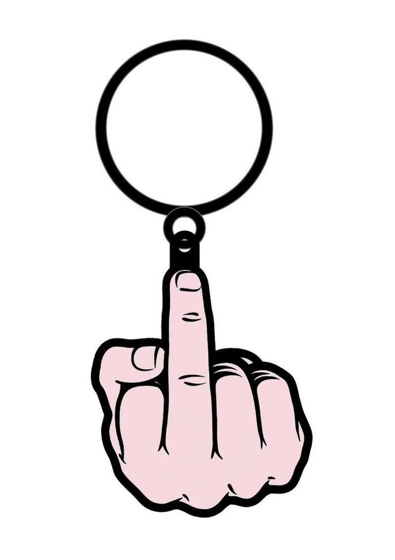 Middle Finger Enamel Keychain