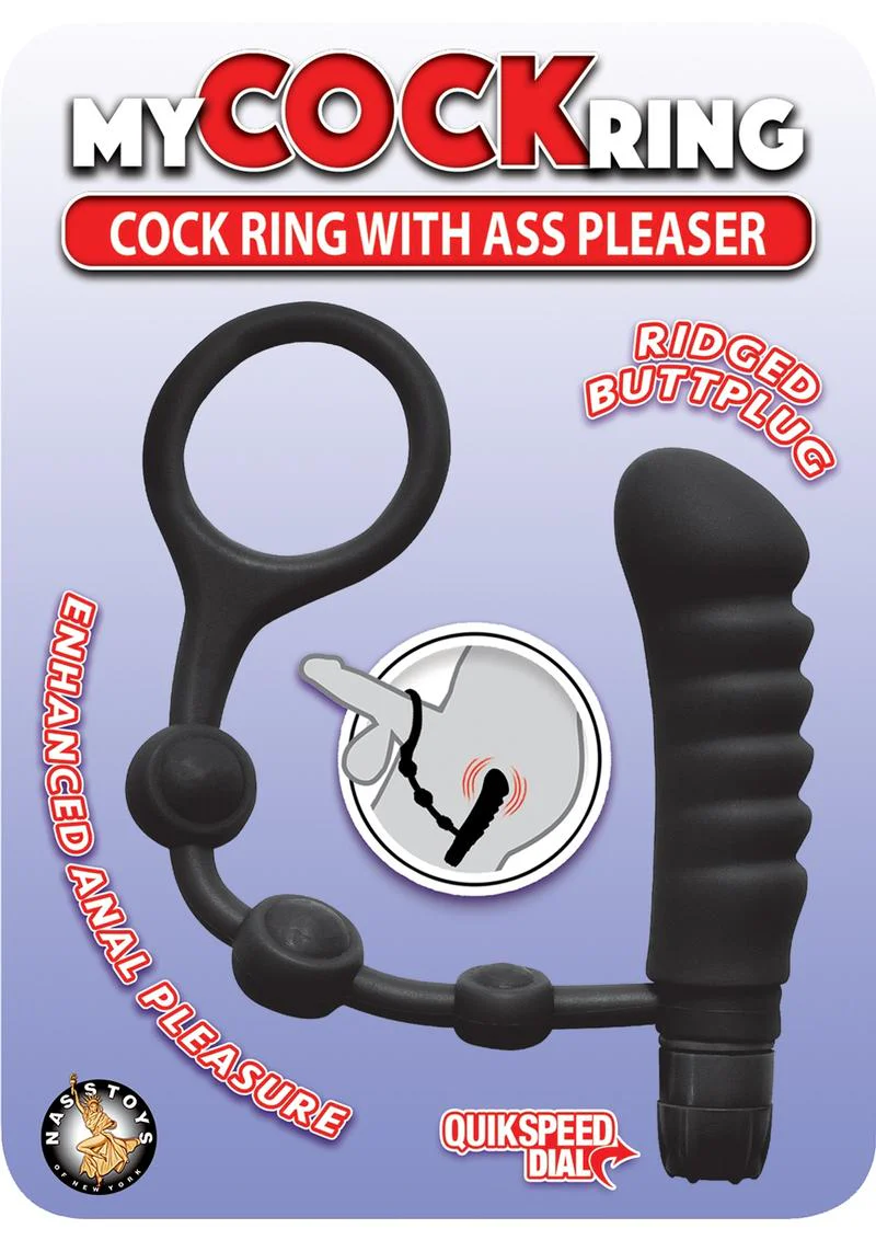 My Cockring Silicone Ring with Vibrating Ass Pleaser Butt Plug - Image 2