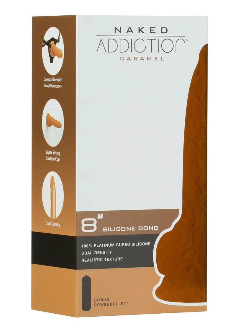 Naked Addiction 8in Silicone Dual-Density Dildo Realistic Texture - Image 4