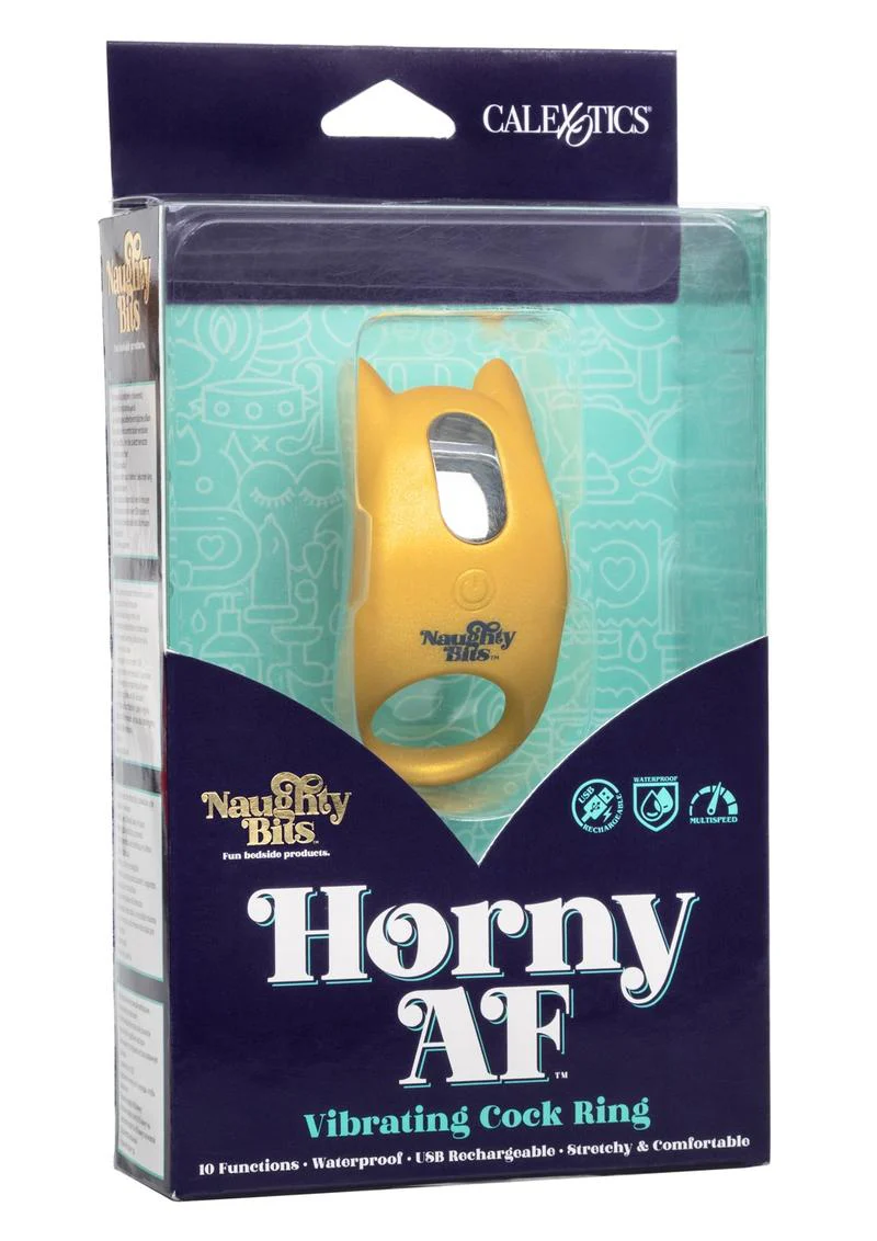 Naughty Bits Horny AF Silicone Vibrating Cock Ring - Image 4