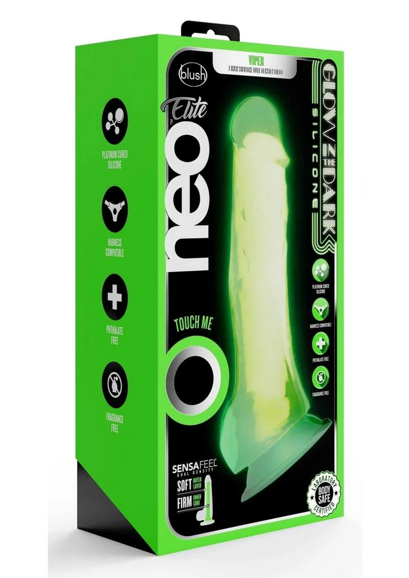 Neo Elite Glow in the Dark Silicone Dildo With Suction Cup - Image 7