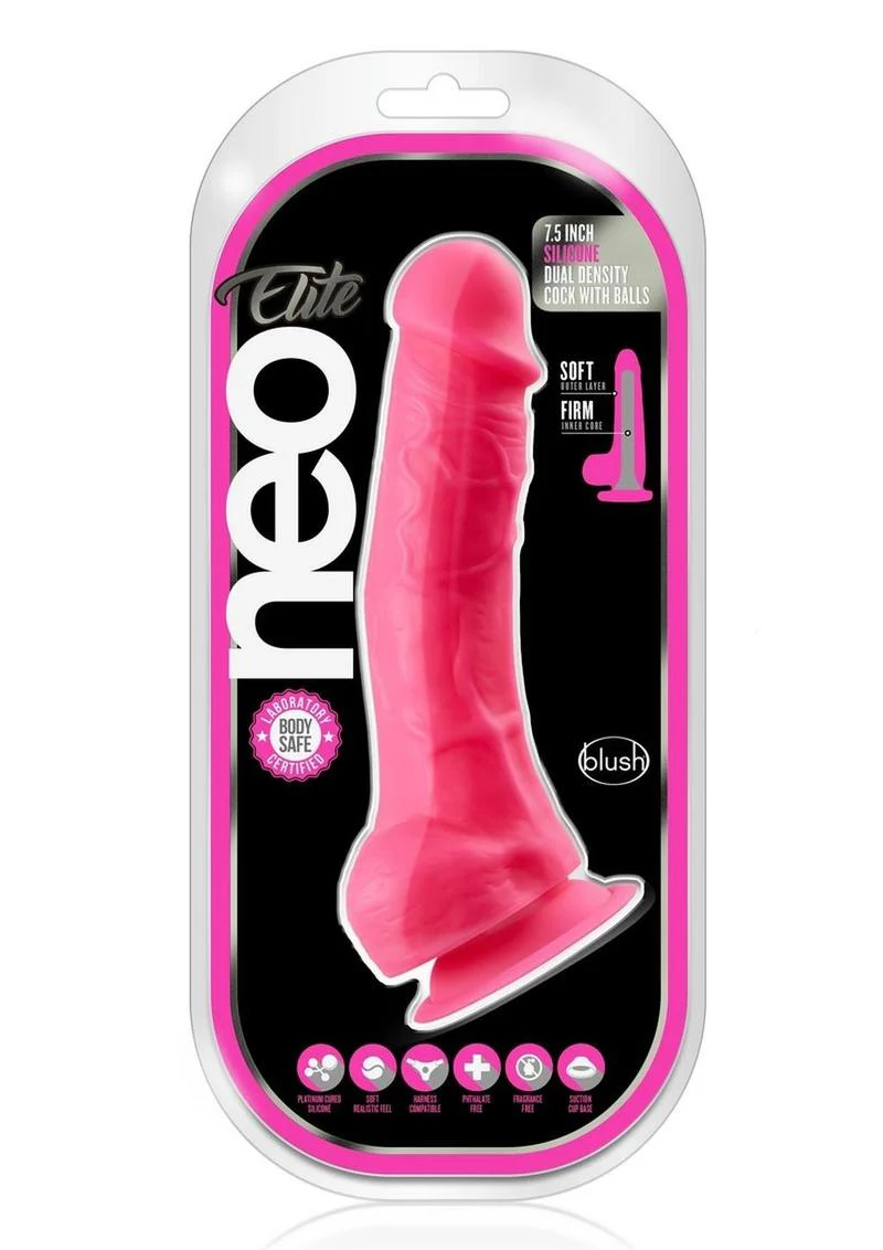 Neo Elite Silicone Dual Density Cock with Balls - Image 26