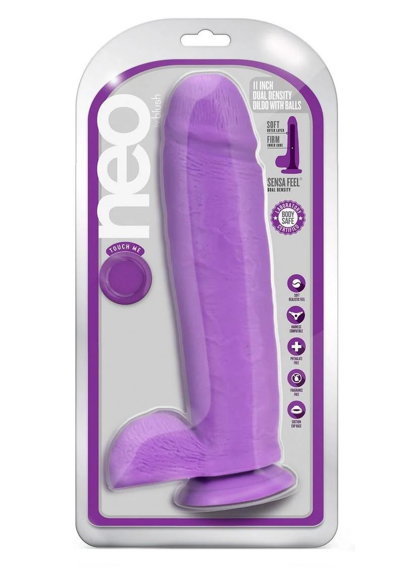 Neo Fragrance-Free Dual Density Dildo With Balls - Image 35