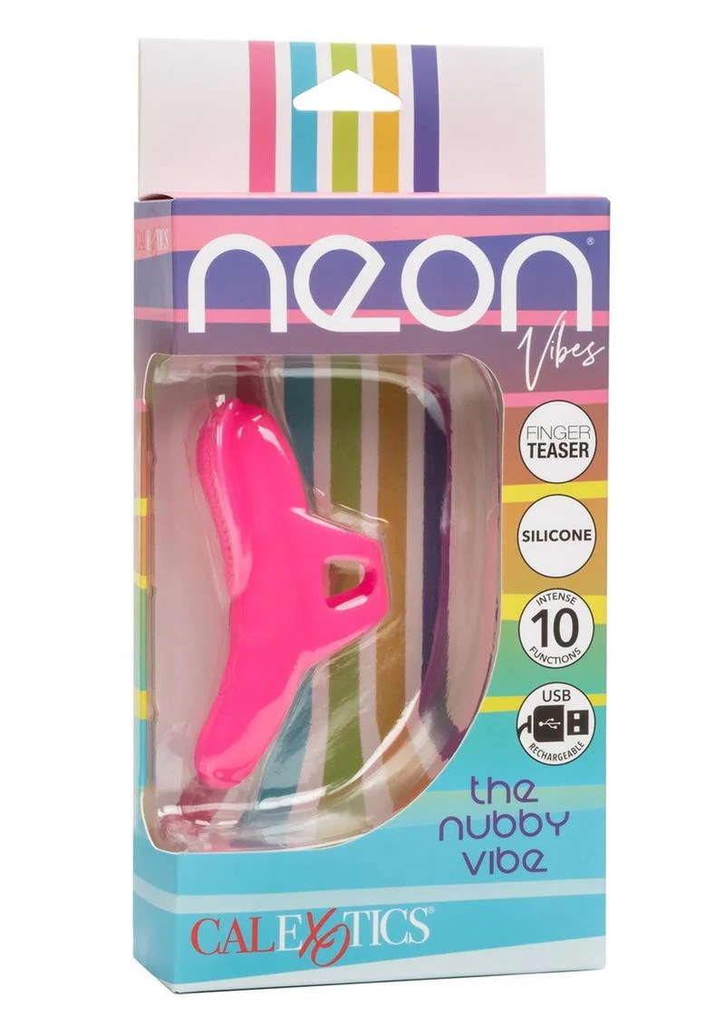 Neon Vibes The Nubby Rechargeable Silicone Finger Vibrator - Image 4