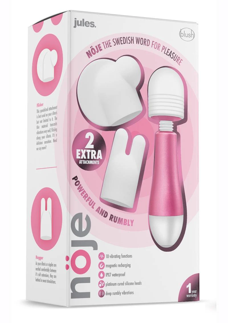 Noje Jules Rose Rechargeable Silicone Wand Massager - Image 4