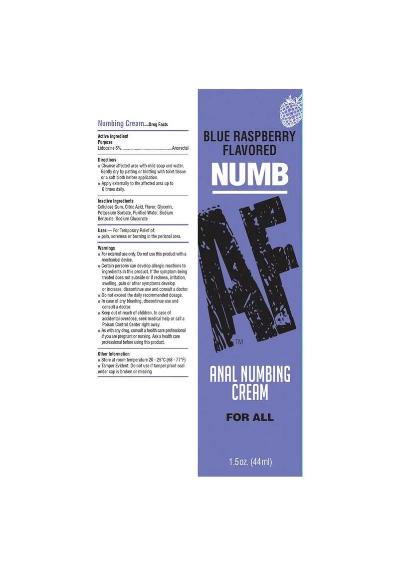 Numb AF Blue Raspberry Anal Numbing Cream For Comfort Anal Play - Image 3