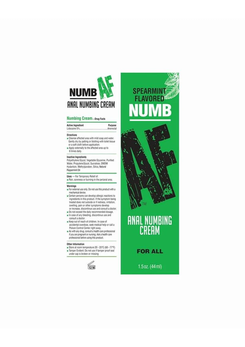 Numb AF Spearmint Flavored Anal Numbing Cream 1.5oz - Image 2
