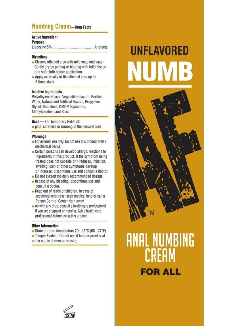Numb AF Unflavored Anal Numbing Cream - Image 2