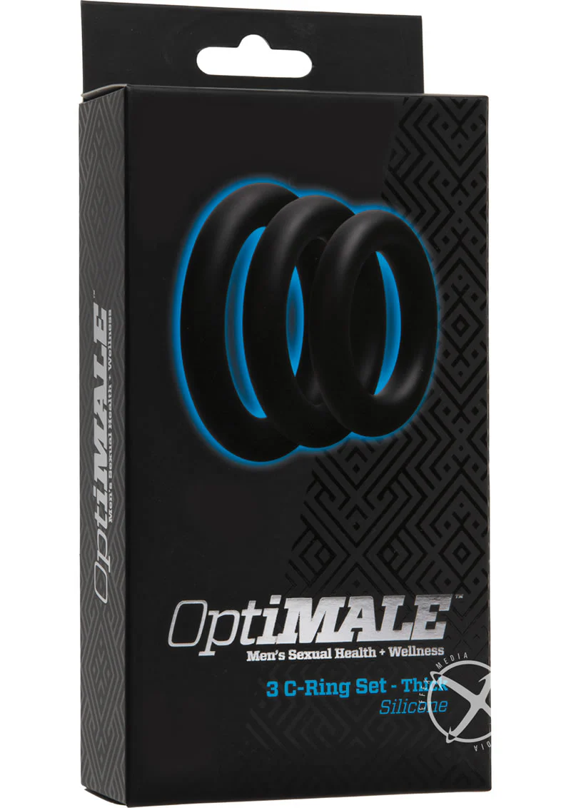 OptiMALE 3 C Ring Set Thick Silicone Cock Ring - Image 2