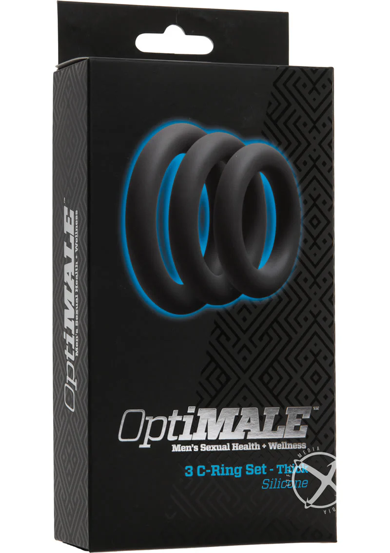 OptiMALE 3 C Ring Set Thick Silicone Cock Ring - Image 4