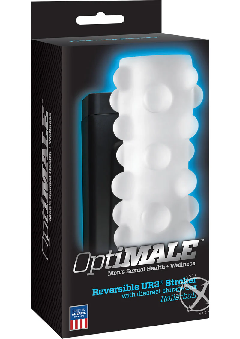 OptiMALE Reversible UR3 Rollerball Stroker Frost Textured Masturbator - Image 2