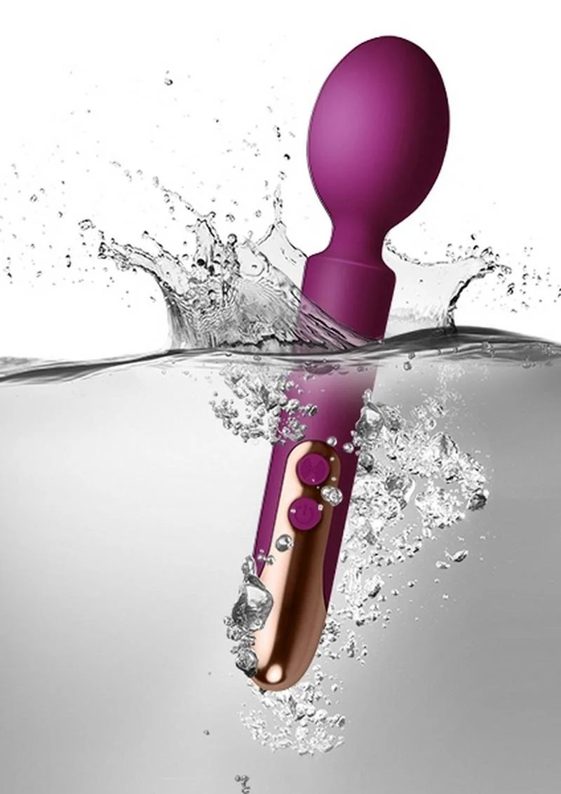 Oriel Silicone Wand Massager Fuchsia with Rose Gold Accent - Image 2