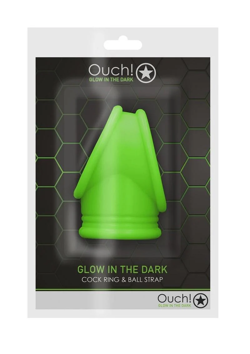 Ouch! Glow in the Dark Cock Ring Ball Strap - Image 3