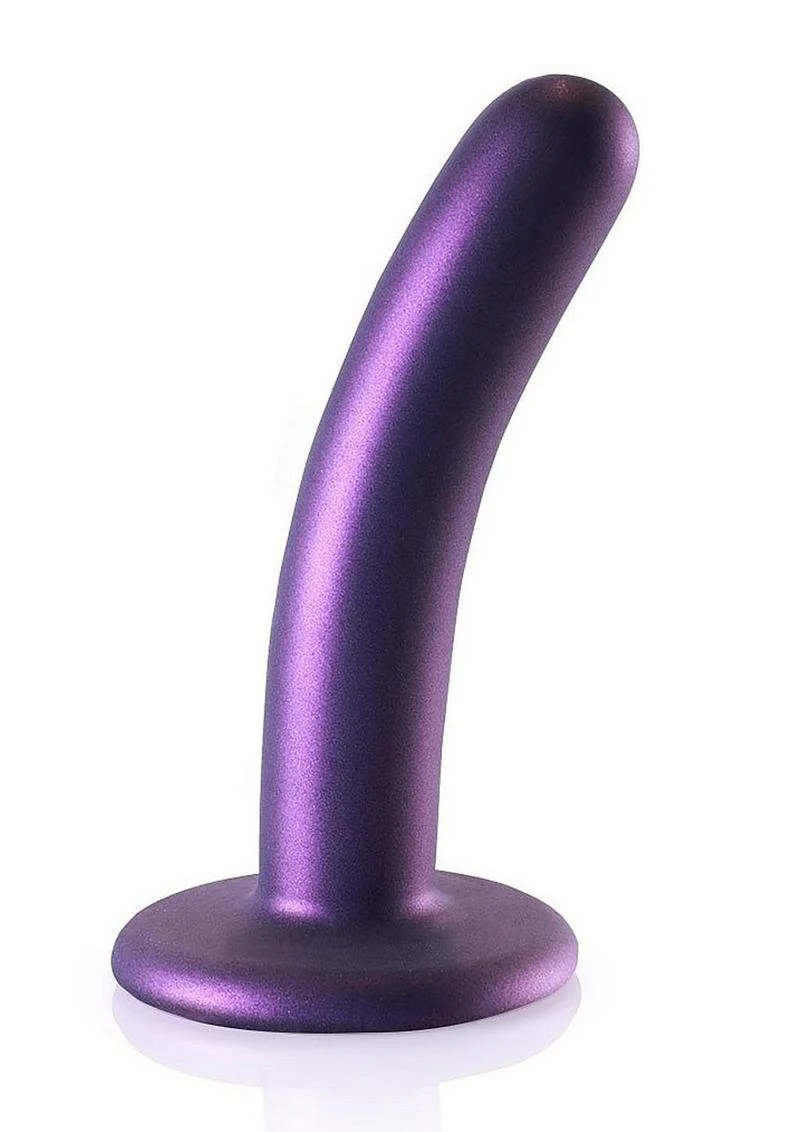 Ouch! Smooth Silicone G-Spot Dildo Metallic Rose Gold - Image 4