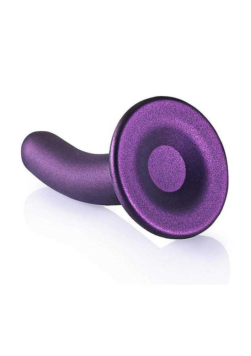 Ouch! Smooth Silicone G-Spot Dildo Metallic Rose Gold - Image 5