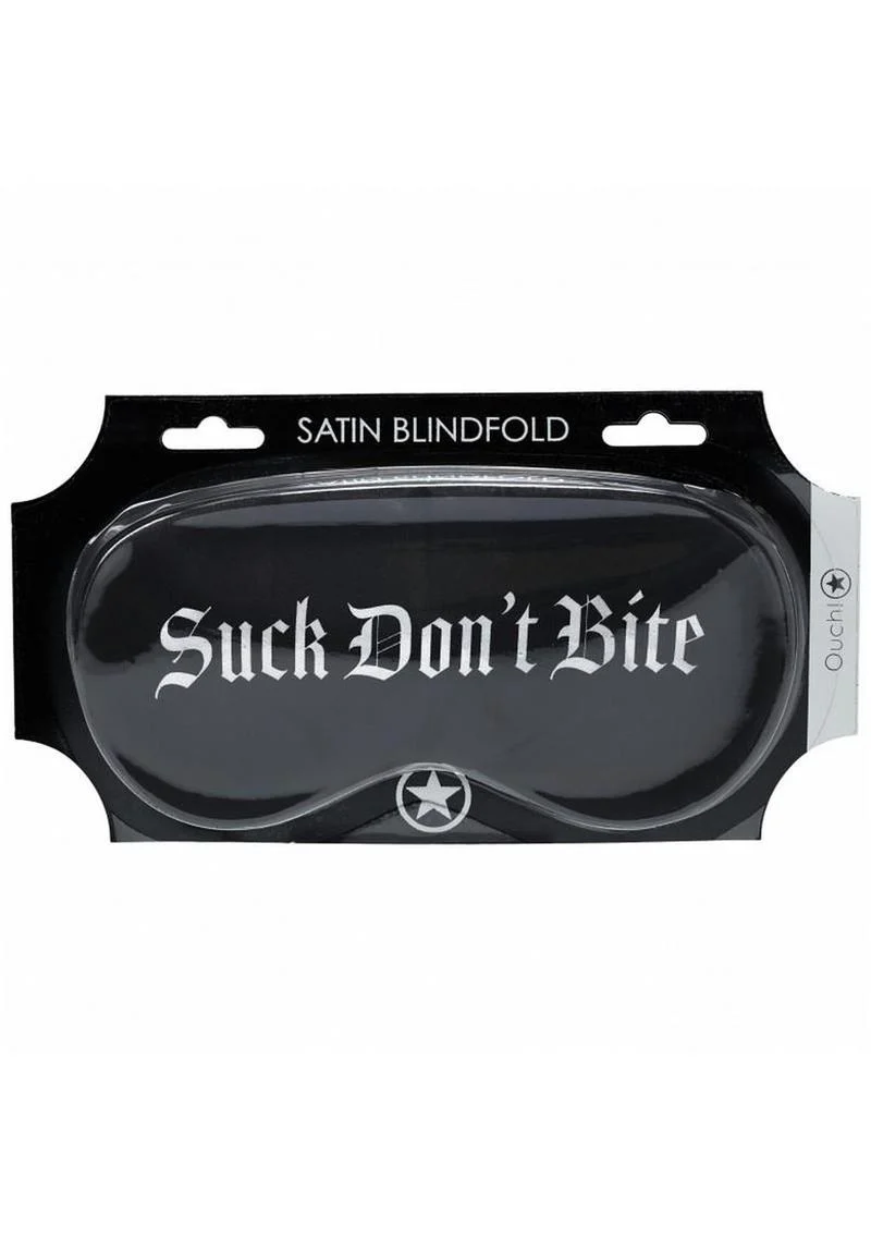 Ouch Suck Don’t Bite Satin Blindfold - Image 4