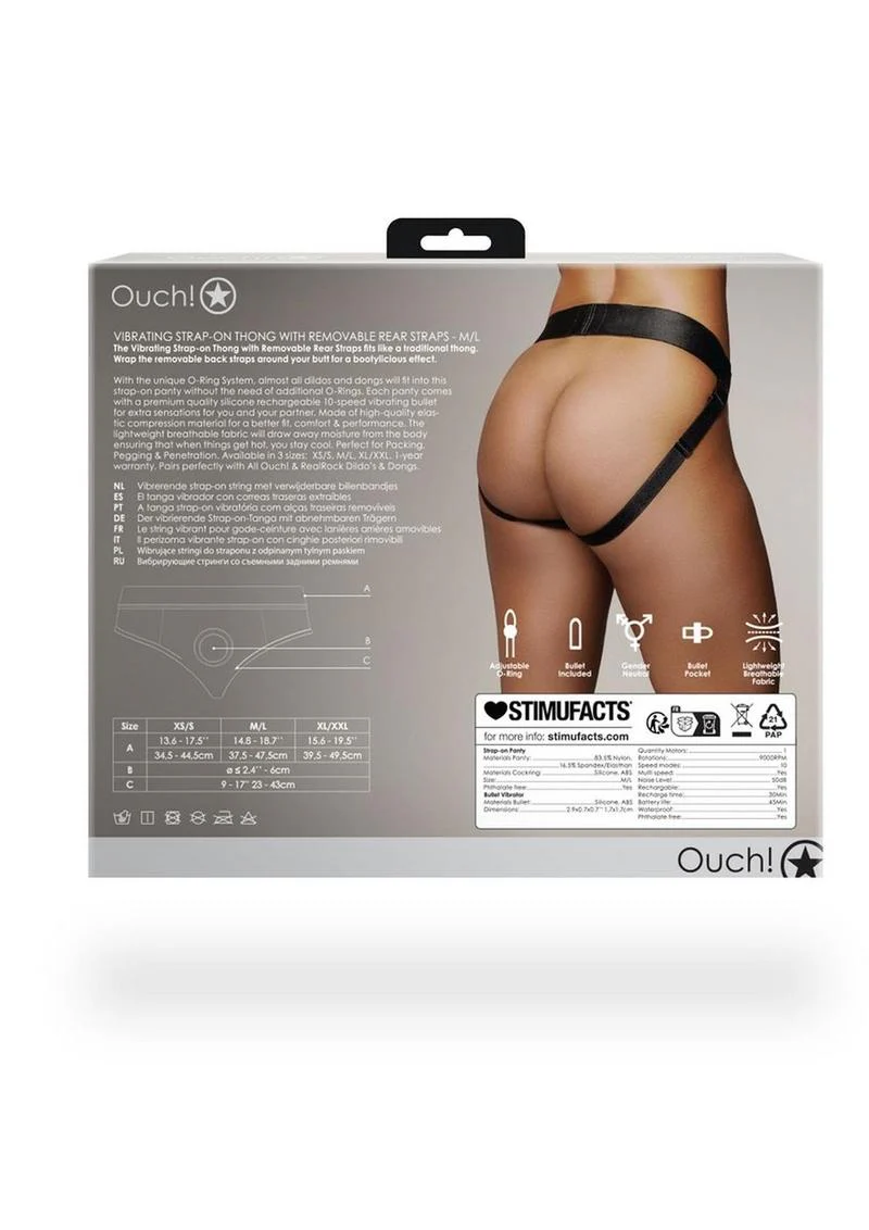 Ouch! Vibrating Strap-On Thong with Removable Rear Straps - Image 8