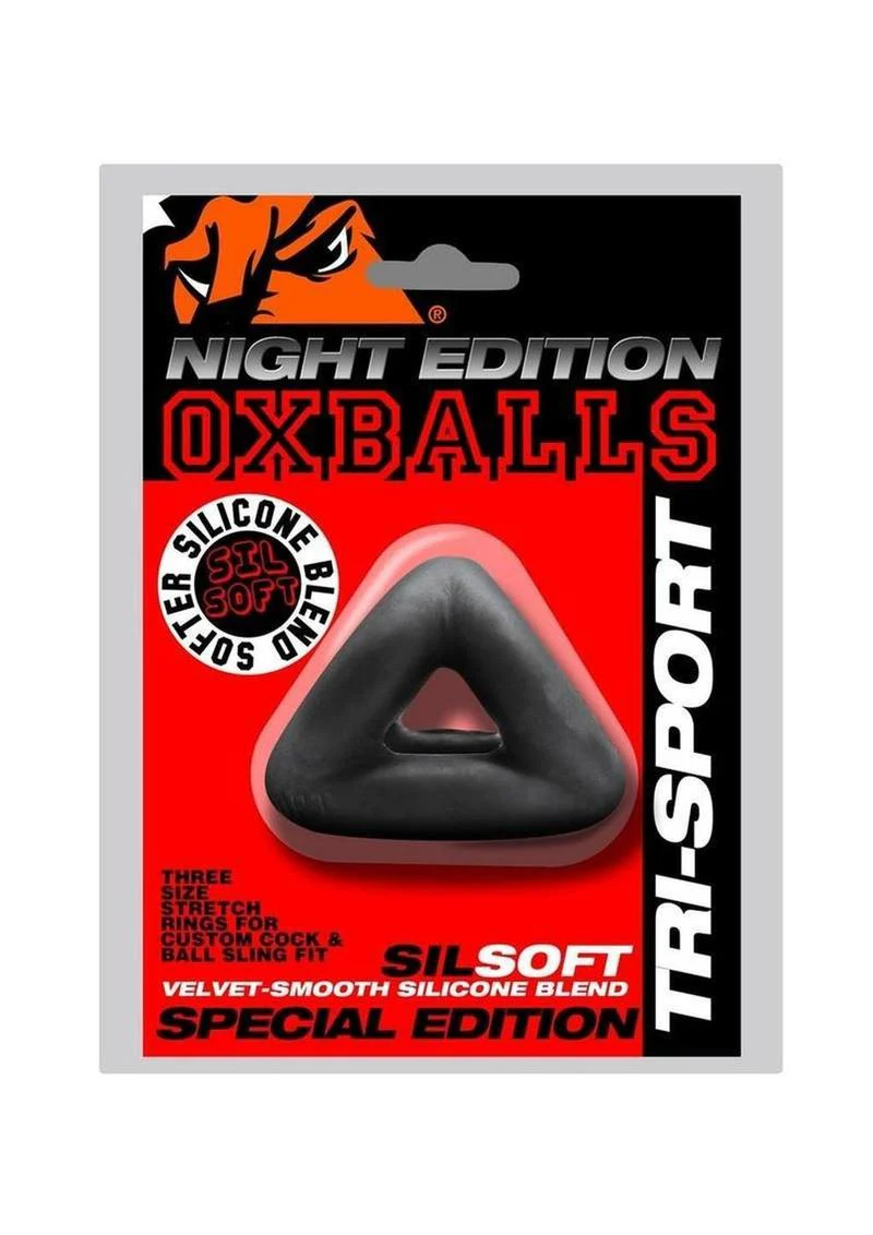 Oxballs Night Edition Tri-Sport Silicone Cock Sling 3 Size Stretch Rings - Image 4