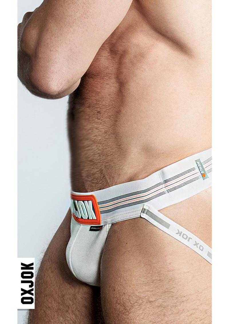 OXJOK Geared for Play White Jockfit Rubber Stretch Bulge - Image 2