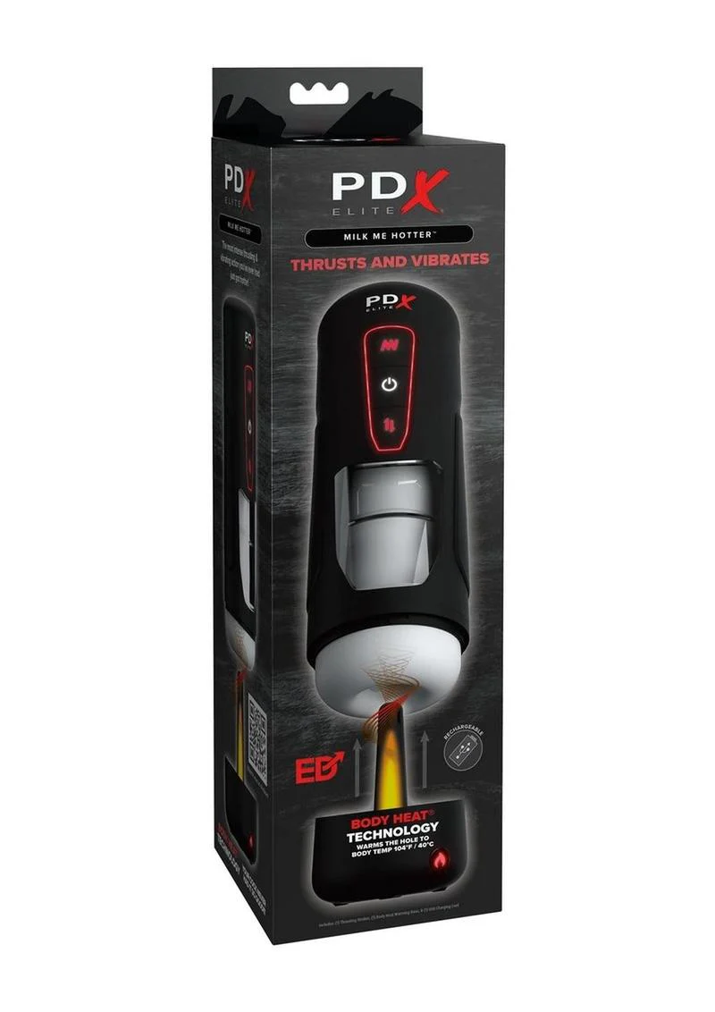 P.D.X. Elite Milk Me Hotter Rechargeable Stroker Thrusts And Vibrates - Image 3