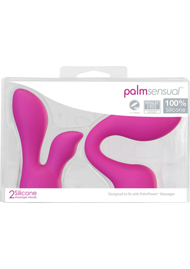 PalmSensual Silicone Massager Heads 2-Pack Pink Attachments - Image 3