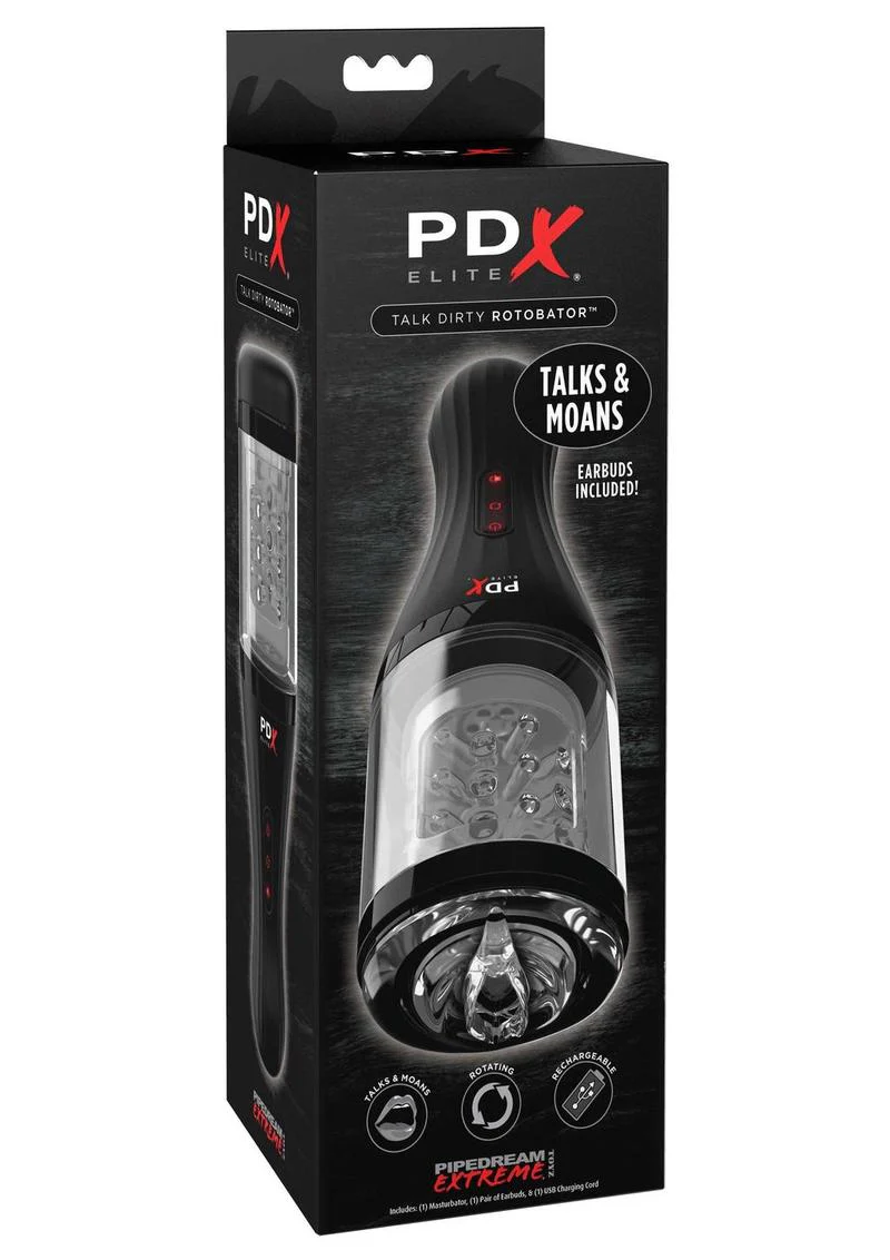 PDX Elite Talk Dirty Rotobator Rechargeable Masturbator with Moans - Image 3