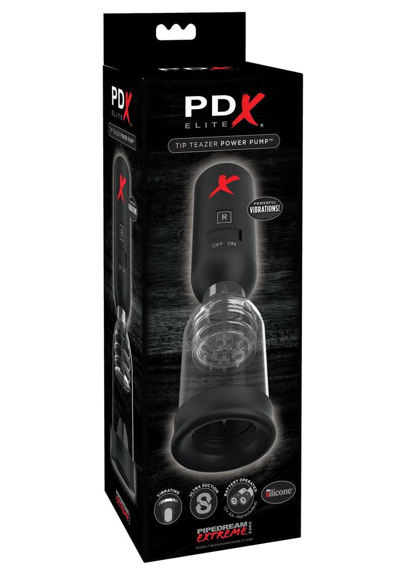 PDX Elite Tip Teazer Power Pump Vibrating Silicone Masturbator - Image 3