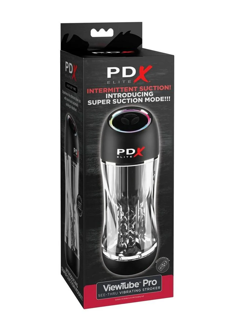 PDX Elite ViewTube Pro Rechargeable See-Thru Vibrating Stroker - Image 3