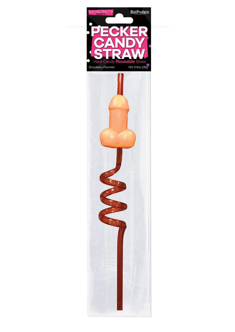Pecker Candy Straw Strawberry Flavored Hard Candy - Image 2
