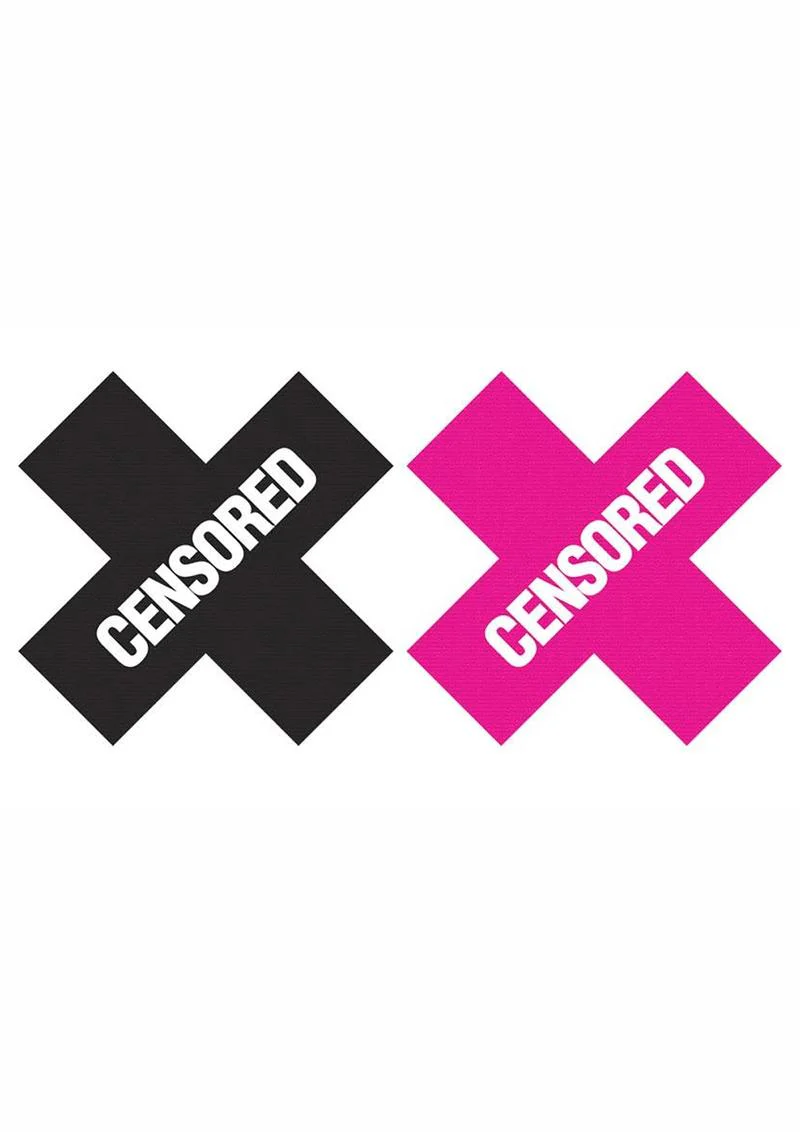 Peekaboos Censored Pasties Black And Pink Premium Covers