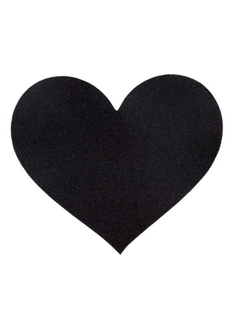 Peekaboos Classic Black Heart Pasties Self-Adhesive Nipple Covers - Image 2