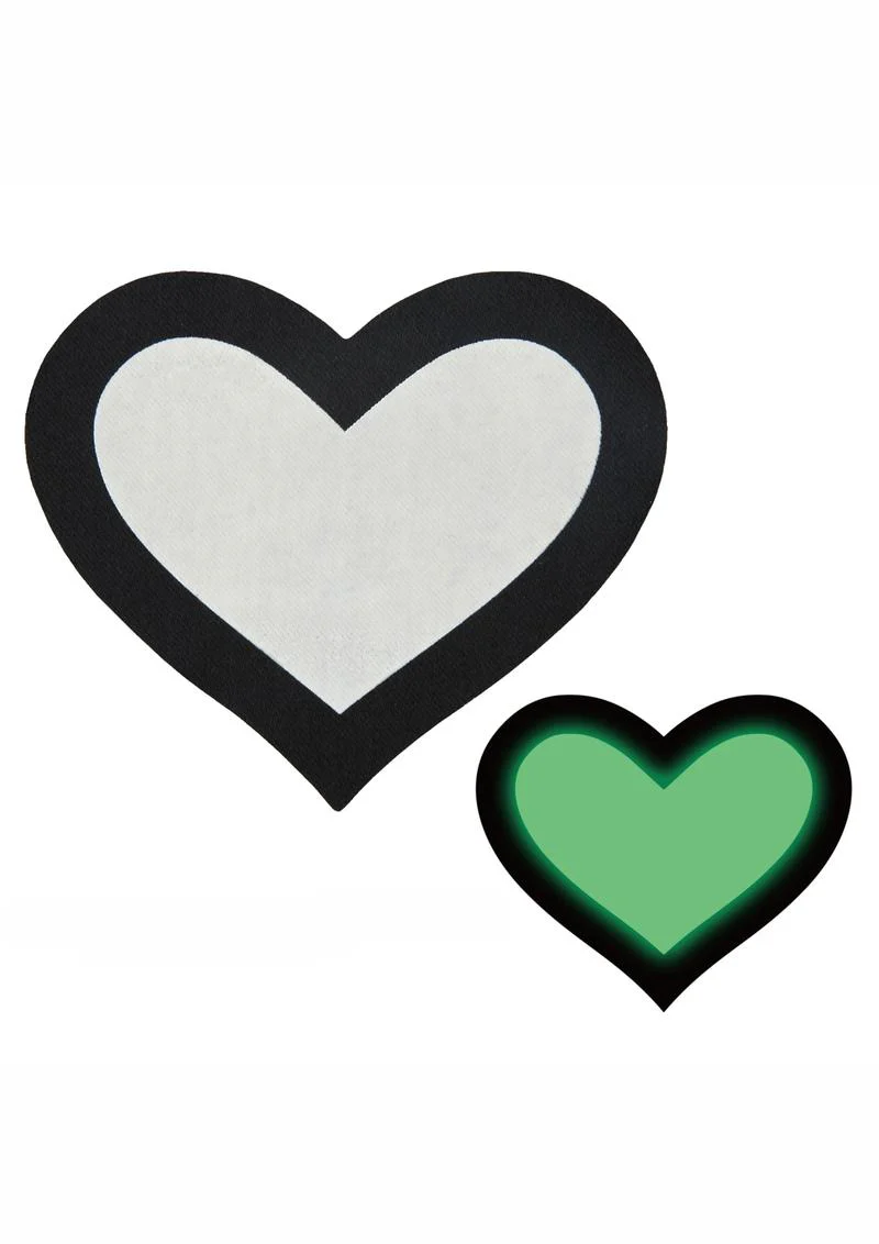 Peekaboos Glow in the Dark Heart Pasties Self-Adhesive Covers