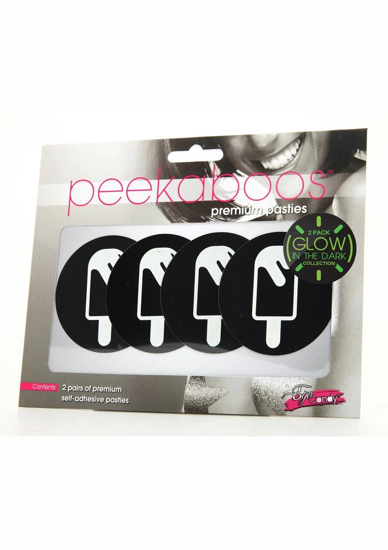 Peekaboos Glow in the Dark Ice Cream Pasties Black And Green - Image 2