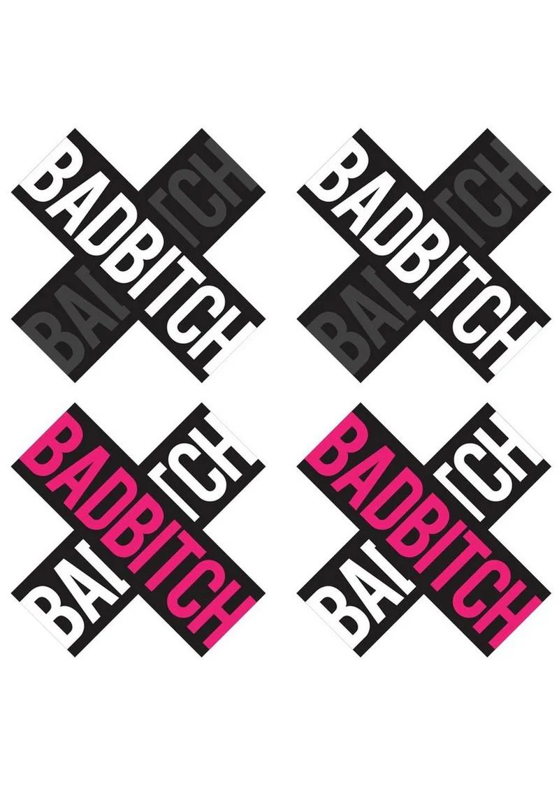 Peekaboos Premium Pasties Bad Bitch Black And Red Nipple Covers