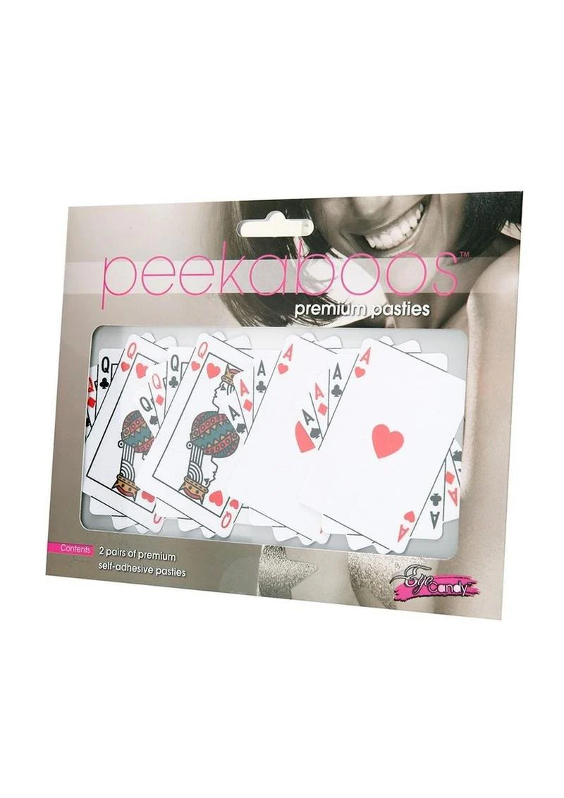 Peekaboos Premium Pasties Queens And Aces White Nipple Covers - Image 2