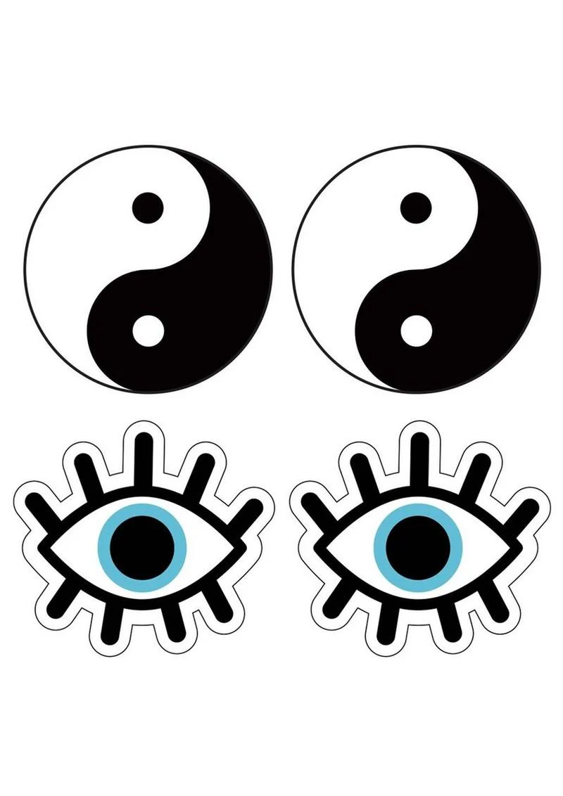 Peekaboos Premium Pasties Yin Yang And Blue Eye Nipple Covers