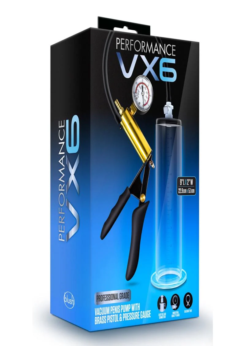 Performance VX6 Vacuum Penis Pump with Brass Pistol and Pressure Gauge - Image 4