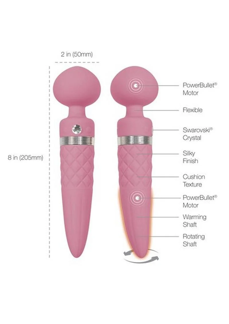 Pillow Talk Sultry Dual-Ended Warming Wand Massager with Swarovski - Image 6