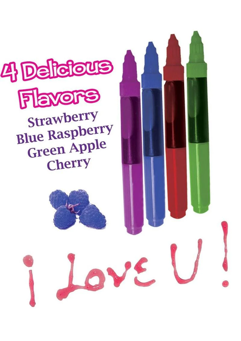 Play Pens Edible Body Paint Brushes 4 Fruit Flavored - Image 2